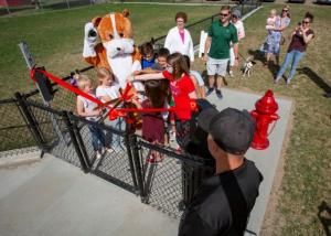 Photo of grand opening of dog park